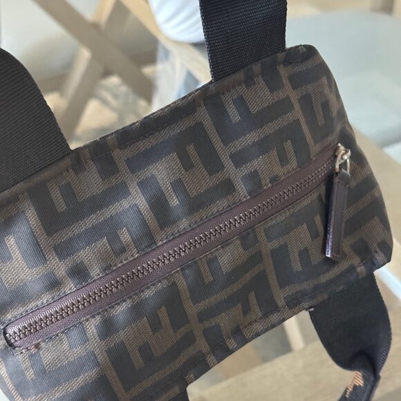 FENDI ZUCCA CANVAS Vintage 1925 Cosmetic Pouch Brown - Picture 7 of 11